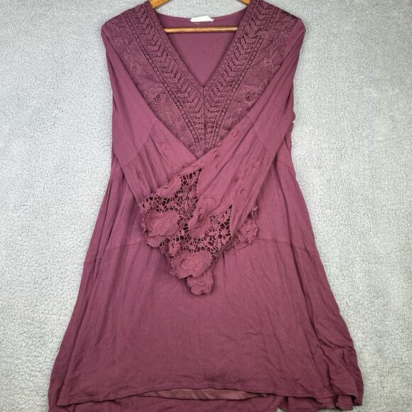 Altard state peasant dress flutter lace sleeves sz small - Picture 3 of 4